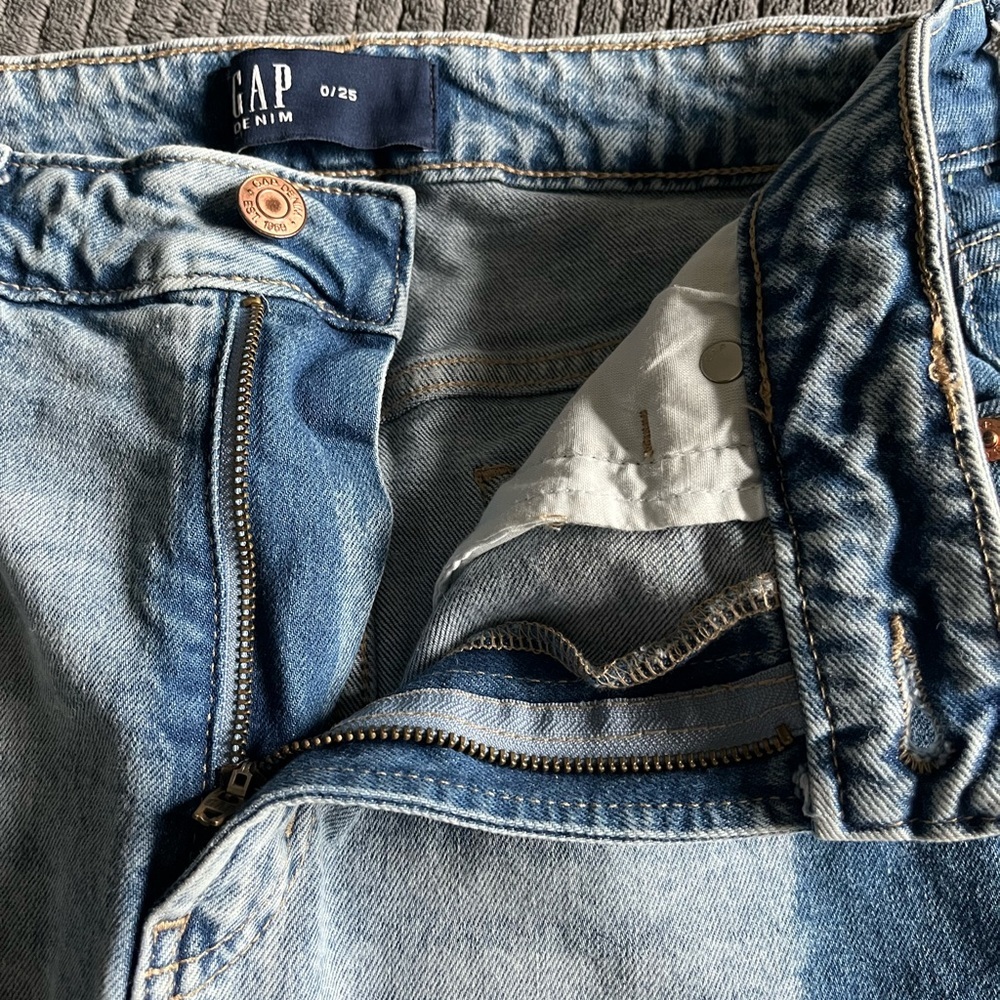 GAP Denim Skirt with - Front Slit - Size 0/25 - Picture 4 of 8